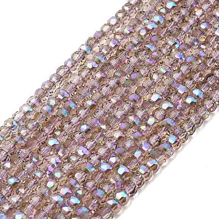 Electroplate Glass Beads Strands GLAA-Q105-03L-1