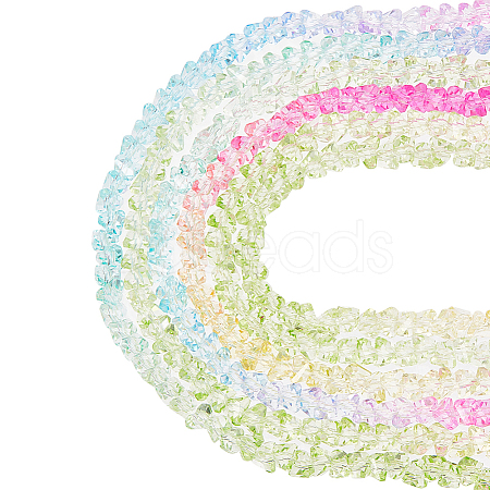 8 Strands Transparent Gradient Color Glass Bead Strands GLAA-SC0002-02C-1