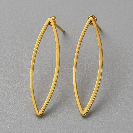 Golden Brass Hollow Geometric Stud Earrings EJEW-WH0012-127F-1