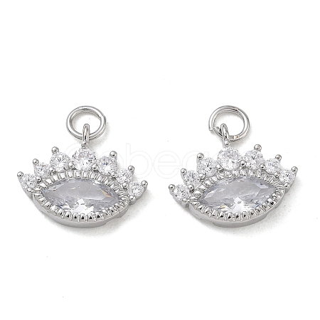 Brass Micro Pave Clear Cubic Zirconia Pendants CU-CBA280C-07P-1
