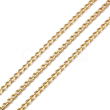 Ion Plating(IP) 304 Stainless Steel Faceted Curb Chains CHS-G027-07G-1