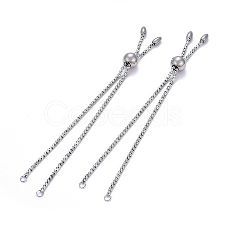 Tarnish Resistant 304 Stainless Steel Slider Bracelet/Bolo Bracelets Making MAK-L024-01P-1