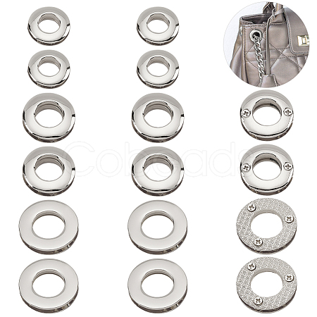 18Pcs 3 Style Alloy Grommet Eyelet Findings FIND-WR0006-18P-1