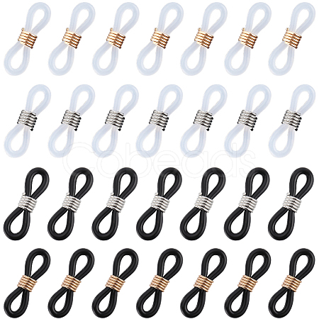 120Pcs 4 Colors Silicone Eyeglasses Chains Loop Ends AJEW-SC0002-54-1