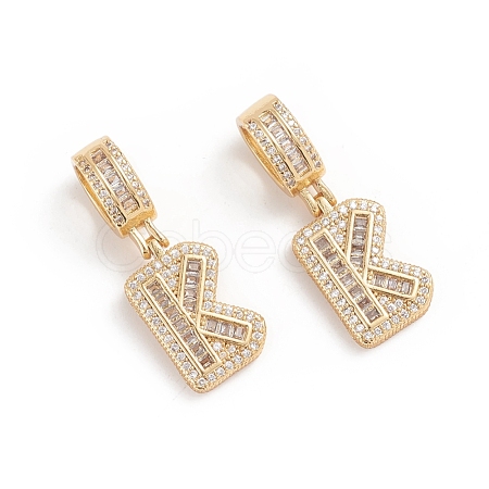 Brass Micro Pave Cubic Zirconia Pendants ZIRC-G165-13G-K-1