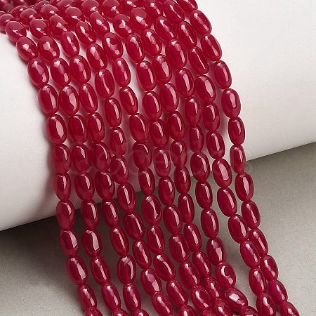 Lab Grown Red Corundum Beads Strands GG-CBAC488-02B-1