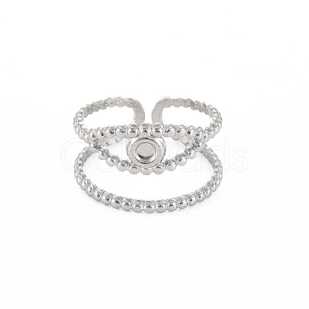 Tarnish Resistant 304 Stainless Steel Open Pad Ring Cabochon Settings STAS-S119-157P-1