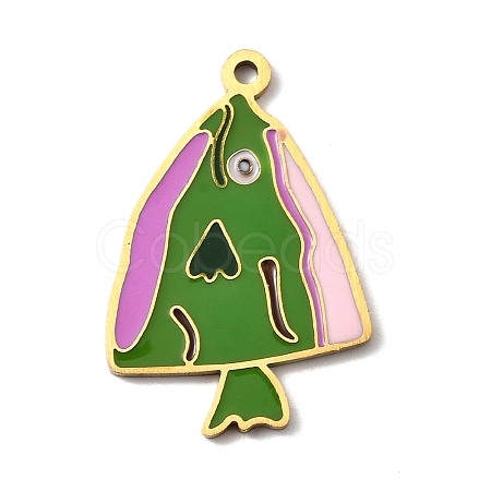 Stainless Steel Enamel Pendants STAS-I065-01G-04-1