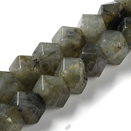 Natural Labradorite Star Cut Round Beads Strands G-M418-C10-01-1