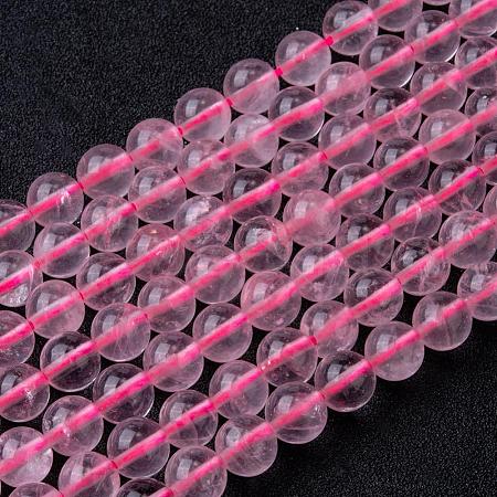 Natural Rose Quartz Bead Strands G-R173-8mm-04-1