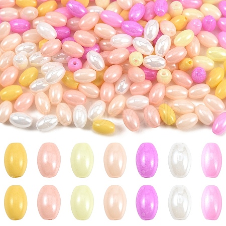 350Pcs 7 Colors Opaque Colours Luster Glass Seed Beads SEED-YW0003-23-1