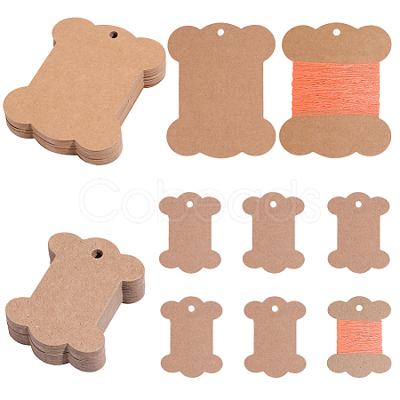 80Pcs 2 Styles Bone Shape Paper Thread Winding Boards SENE-SC0001-05-1