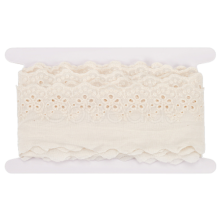 5 Yards Cotton Embroidery Flower Lace Ribbons SRIB-MA0001-04-1