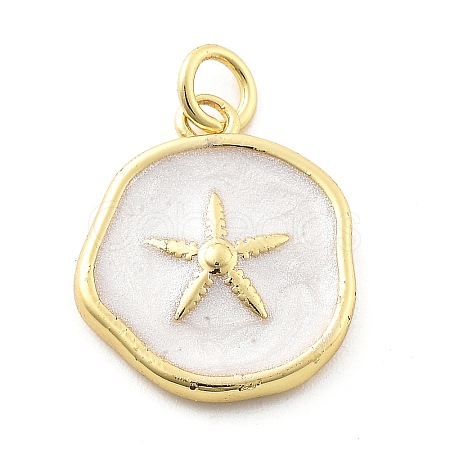 Ocean Theme Brass Enamel Pendants X-KK-Q029-01B-G-1