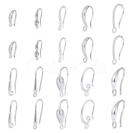 20Pcs 10 Styles Brass Earring Hooks KK-TA0002-29-1