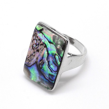 Paua Shell Finger Rings RJEW-J013-03-18mm-1