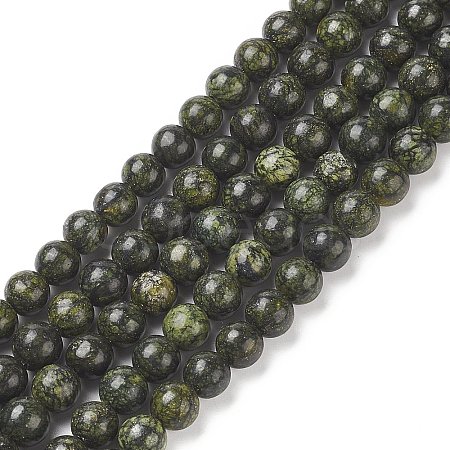 Natural Serpentine/Green Lace Stone Beads Strands X-G-S259-15-6mm-1-1