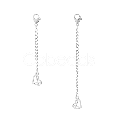 2Pcs 2 Styles 304 Stainless Steel Chain Extender STAS-FH0002-31P-1