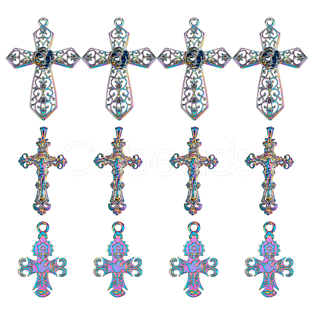 12Pcs 3 Style Alloy Big Pendants FIND-FH0002-39-1