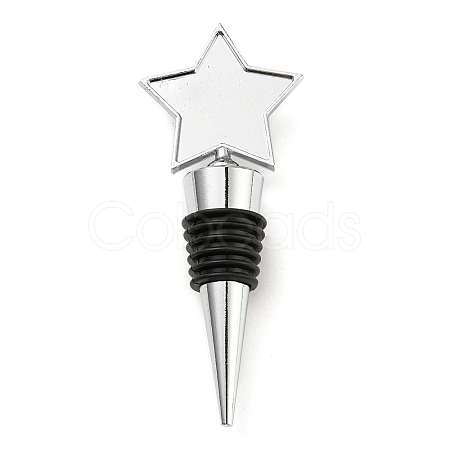 Alloy Wine Bottle Stopper Cabochon Settings AJEW-Z016-02C-P-1