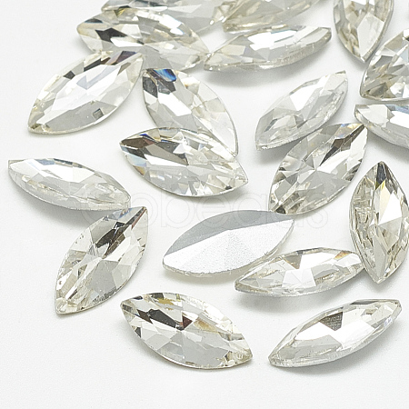 Pointed Back Glass Rhinestone Cabochons RGLA-T083-7x15mm-01-1