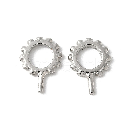 Brass Micro Pave Cubic Zirconia Peg Bails KK-D324-24P-1