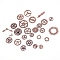 Alloy Cabochons, UV Epoxy Resin Supplies Filling Accessories, for Jewelry Making, Gearwheel & Pointer, Mix Shape, Cadmium Free & Lead Free, Red Copper, 12~28x6.5~24x1.5~3.5mm, about 110~125pcs/bag