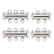 Unicraftale 4Sets 2 Style 304 Stainless Steel Slide Lock Clasps, Peyote Clasps, 2-Strand, 4-Hole & 3-Stand, 6-Hole, Tube, Stainless Steel Color, 15~20x10x6.5mm, Hole: 1.8mm, 2sets/style