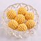 Handmade Woolen Macrame Wooden Pom Pom Ball Beads, for Baby Teether Jewelry Beads DIY Necklace Bracelet, Gold, 20mm