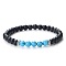 Simple Fashion Natural Obsidian & Synthetic Turquoise Beaded Stretch Bracelets for Women