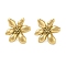 304 Stainless Steel Stud Earrings for Women, Flower, Golden, 30x26mm