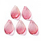 Transparent Spray Painted Glass Pendants, with Glitter Powder, Petaline, Cerise, 16x9.5x2mm, Hole: 1mm