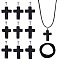 Unicraftale 20Pcs Natural Black Agate Pendants Necklace Macking, Religion Cross Charm, with 1 Bundle Winding Waxed Polyester Cord, Dyed & Heated, Cross: 28~30x18x6mm, Hole: 7x3.5mm, Cord: 1mm