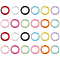 PandaHall Elite 24Pcs 12 Colors Zinc Alloy Spring Gate Rings, Round Wheel, Mixed Color, 25x5mm, 2pcs/color