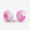 Drawbench & Baking Painted Glass Beads Strands, Round, Fuchsia, 6mm, Hole: 1mm, about 130pcs/strand, 31.4 inch