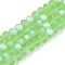 Transparent Glass Beads Strands, Faceted, Frosted, Half AB Color Plated, Rondelle, Light Green, 8x6mm, Hole: 1mm, about 64~65pcs/strand, 40~41cm