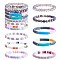 8Pcs 6 Style Synthetic Imperial Jasper & GLass Beaded Stretch Bracelets Set, Polymer Clay Heishi Surfer  Bracelets, Acrylic Curved Tube Chunky Bracelets for Women, Gray, Inner Diameter: 2-1/8 inch(5.5cm)