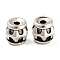 Eco-Friendly Brass Beads, Cadmium Free & Lead Free, Column, Antique Silver, 7.5x7x8mm, Hole: 1.8mm