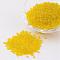 12/0 Glass Seed Beads, Transparent, Round, Yellow, 2mm, Hole: 1mm, about 3100pcs/50g