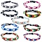 Adjustable Polyester Braided Cord Bracelet, Mixed Color, Inner Diameter: 2-3/8 inch(6cm)