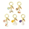 Easter Egg & Rabbit & Carrot Alloy Enamel Pendant Keychain, with Iron Split Key Rings, Mixed Color, 7~8.4cm, 5pcs/set