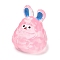 Luminous Resin Cute Little Rabbit Ornaments, Glow in the Dark, Micro Landscape Decoration, Pink, 25x22x19.5mm