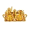 Dollhouse Simulation Mini Alloy Pattern Tea Set Model Ornament, Golden, 65x48x50mm