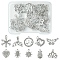 20Pcs 10 Style Alloy Crystal Rhinestone Pendants, Helm & Butterfly & Snowflake & Crown & Pineapple Charms, Platinum, 15~21.5x9~17.5x2~3.5mm, Hole: 1.6~2.6mm, 2Pcs/style