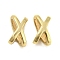 Brass Beads, Cadmium Free & Lead Free, Letter X Shape, Real 24K Gold Plated, 7x4x4mm, Hole: 4x2mm