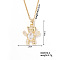 Brass Crystal Rhinestone Cute Bear Pendant Necklaces for Women, Golden, 15.75 inch(400mm)