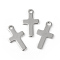 Tarnish Resistant 201 Stainless Steel Charms, Cross, Stainless Steel Color, 14.5x8x0.8mm, Hole: 1.4mm