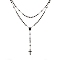 Men's Rosary Bead Necklace with Crucifix Cross, 304 Stainless Steel Necklace for Easter, Gunmetal, 18.9 inch(48cm)