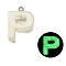 Luminous Resin Pendants, Glow in the Dark, with Platinum Plated Loop, Letter, Letter P, 24x17x5.5mm, Hole: 1.8mm