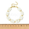 Natural Trochid Shell & Brass Beaded Bracelets for Women BJEW-JB13958-4